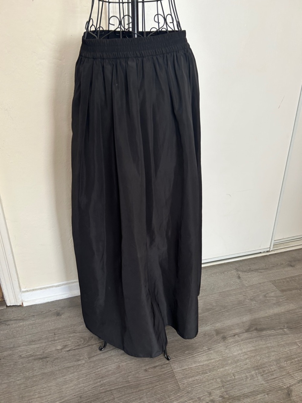 Zara Black Maxi Skirt with Elastic Waist Size M-L
